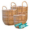 Vignette image Set • Kooboo // Cache-pots Egg Anses Naturel