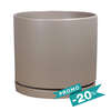 Vignette image Kit • Sublime // Pot Cylindrique & Soucoupe Taupe Ø20