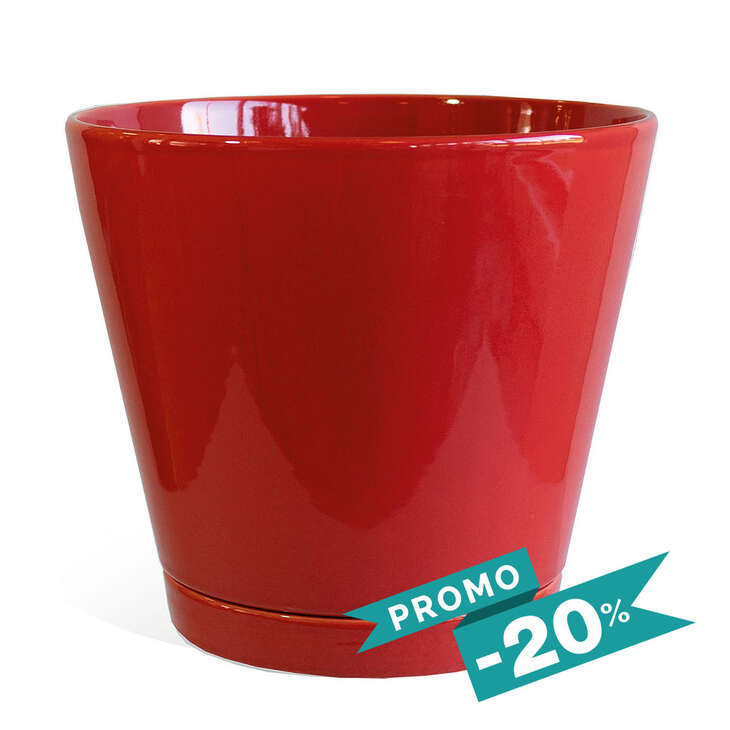 Kit • Sublime // Pot Conique & Soucoupe Rouge Ø30