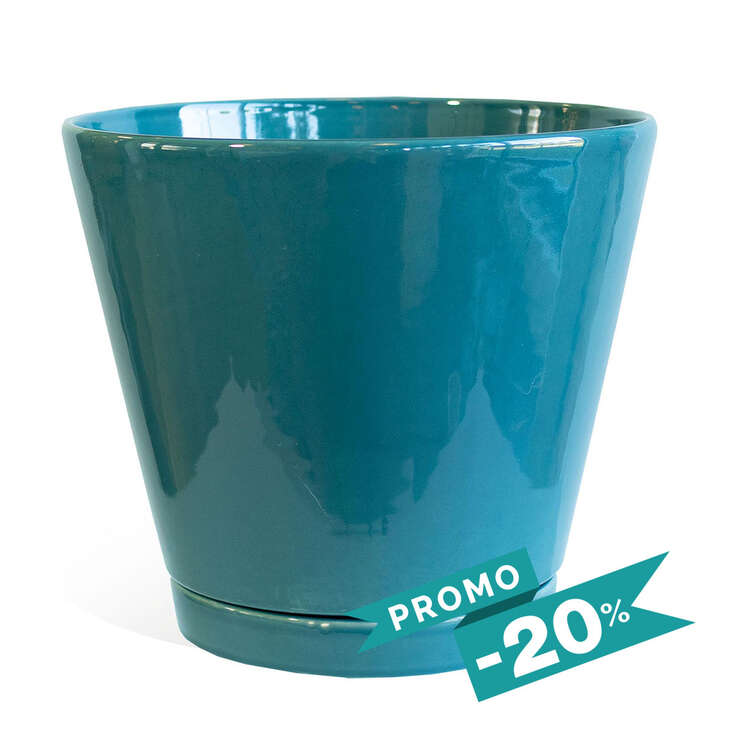 Kit • Sublime // Pot Conique & Soucoupe Emeraude Ø25