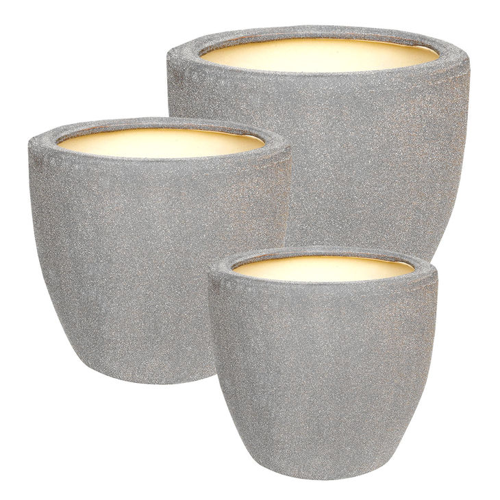 Silt • Set de 3 Pots Eggs Gris Mat